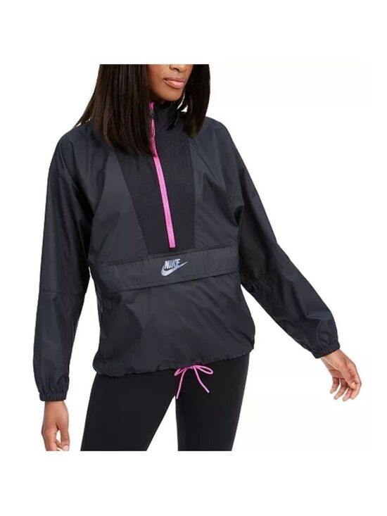 Nike Jackets & Blazers - Nike Black Pullover Jacket with Pink Accents